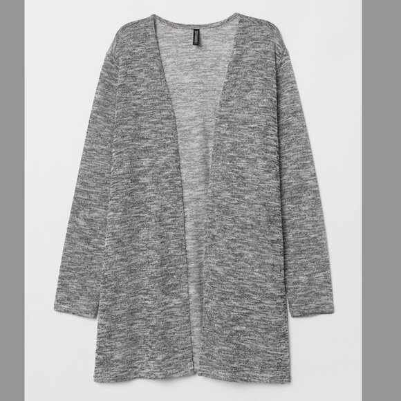 Light heather grey loose-knit cardigan - Picture 1 of 3